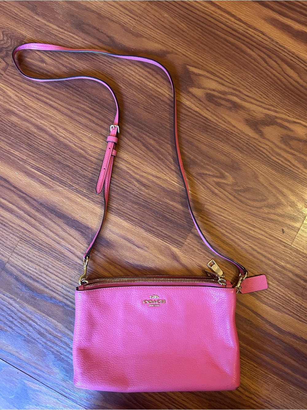 Coach Pink Pebbled Leather Crossbody Bag
